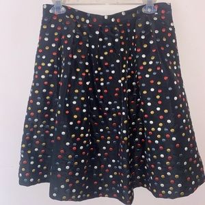 Vintage pleated full skirt with metallic dots